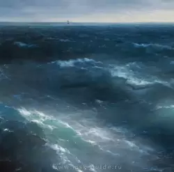 Картина Айвазовского «На Чёрном море начинает разыгрываться буря» в Третьяковской галерее