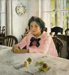 Картина «Девочка с персиками» Серова в Третьяковской галерее
