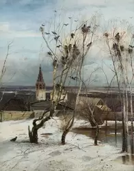 Картина «Грачи прилетели» Саврасова А.К. в Третьяковской галерее
