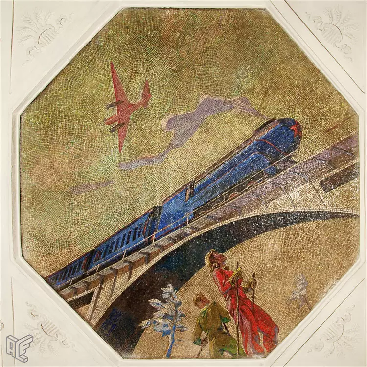 Станция «Новокузнецкая», мозаика В.А. Фролова по эскизам А.А. Дейнеки Станция «Новокузнецкая», мозаика В.А. Фролова по эскизам А.А. Дейнеки