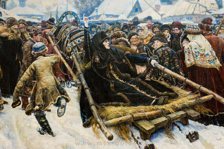 Картина «Боярыня Морозова» Сурикова в Третьяковской галерее