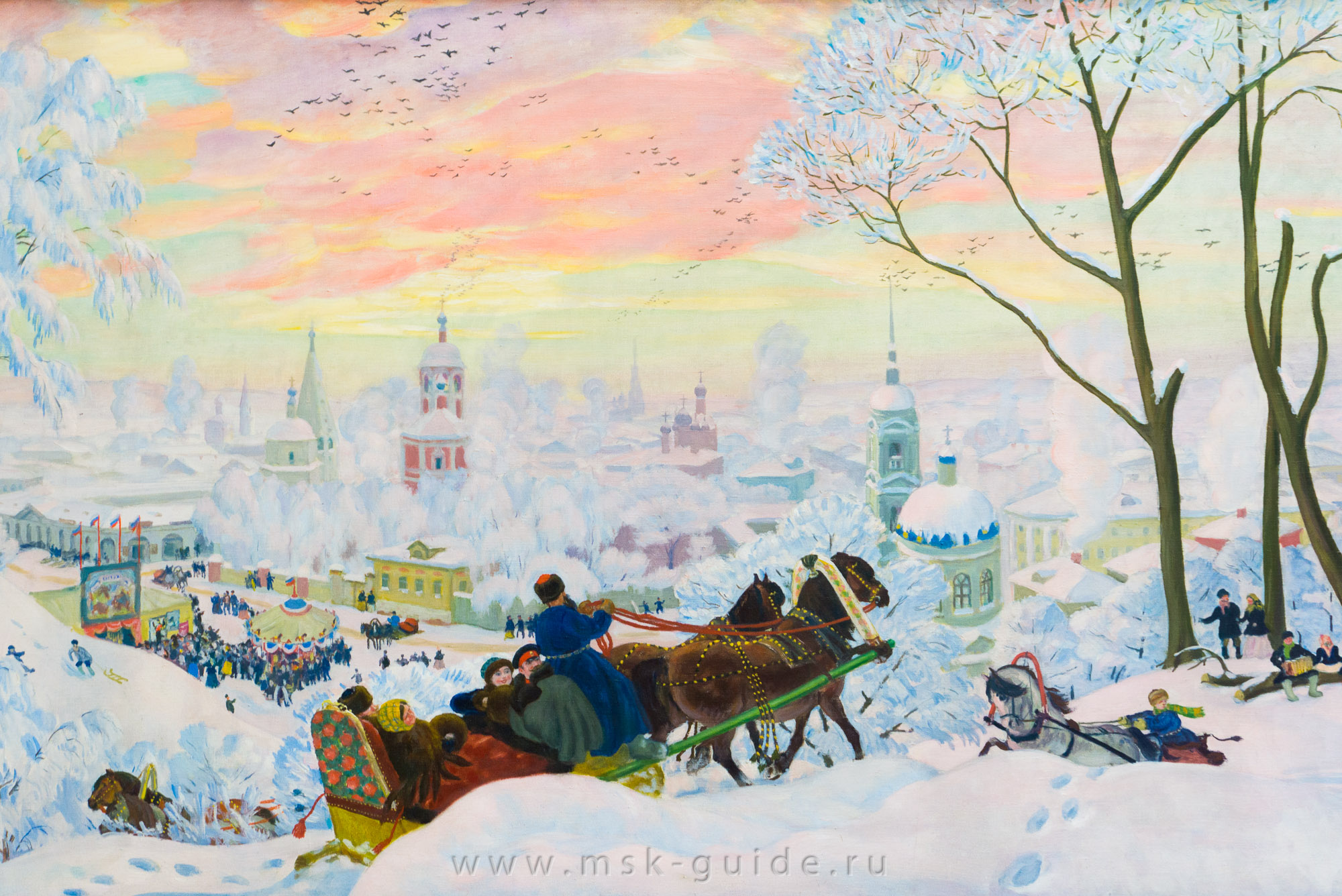 Картина «Масленица» Кустодиева Б.М. в Третьяковской галерее Картина «Масленица» Кустодиева Б.М. в Третьяковской галерее