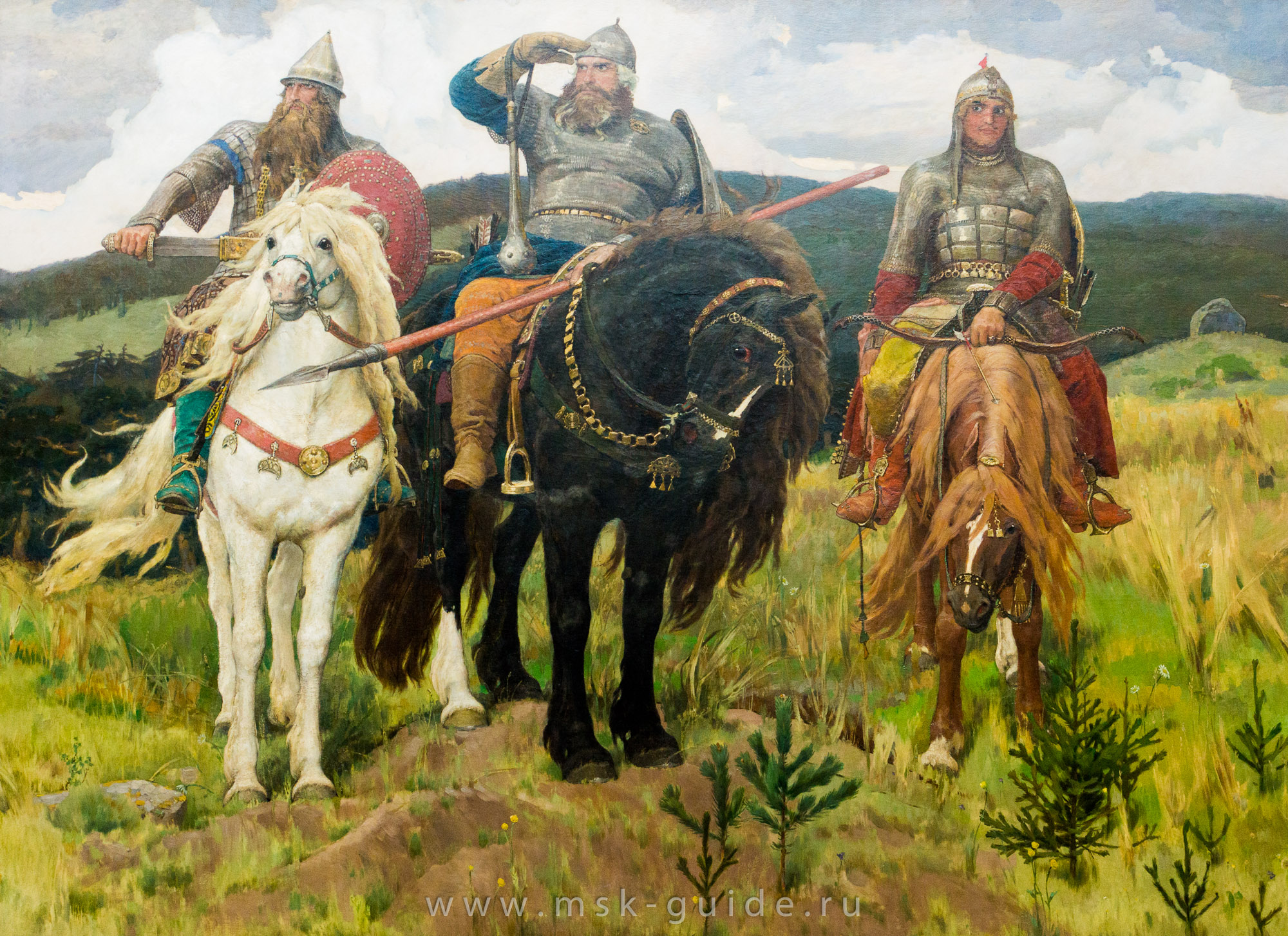 Картина «Три богатыря» («Богатыри») Васнецова В.М. в Третьяковской галерее Картина «Три богатыря» («Богатыри») Васнецова В.М. в Третьяковской галерее