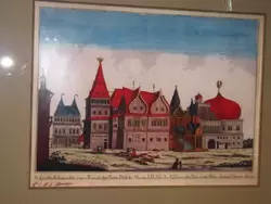 Дворец царя Алексея Михайловича в Коломенском - гравюра
